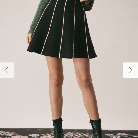 RIHOAS The Black High Waisted Contrast Mini Skirt 3 - Picture 2 of 7